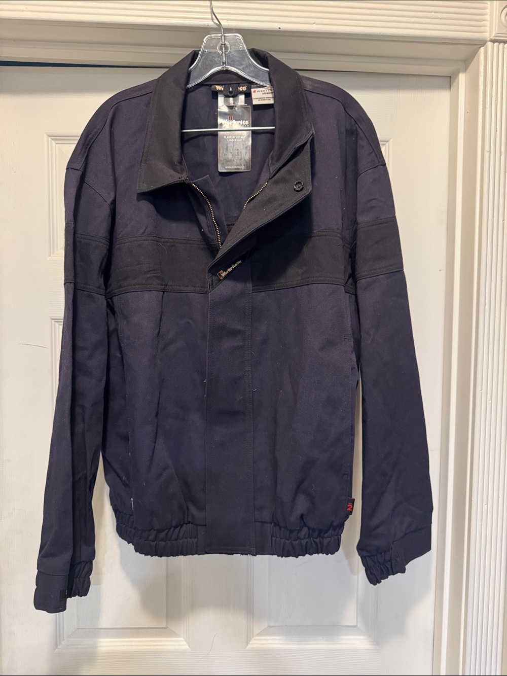 Workrite. FR Men's Navy Work Jacket with Black Trim - Unbranded